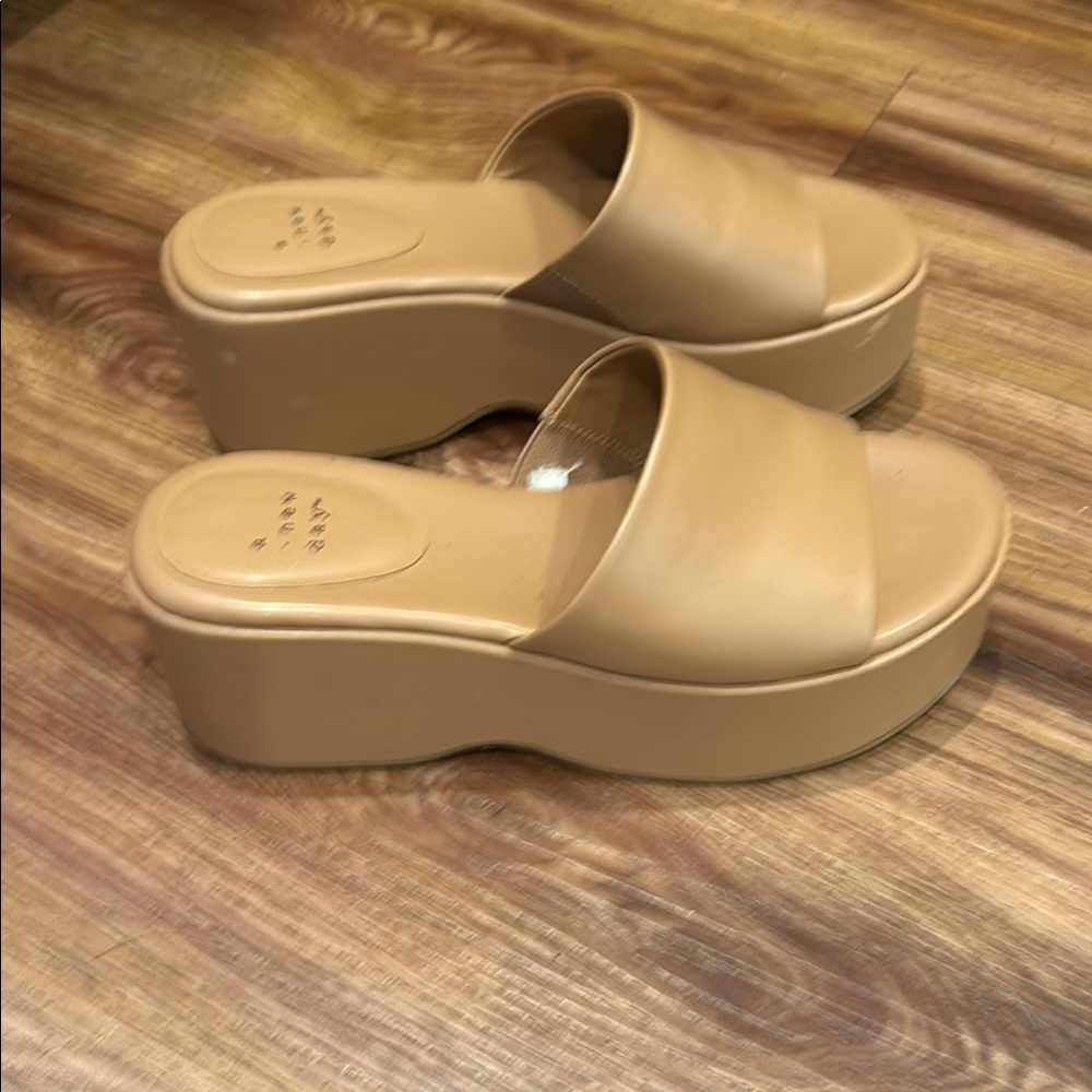 Target Tan Platform Slide Sandals